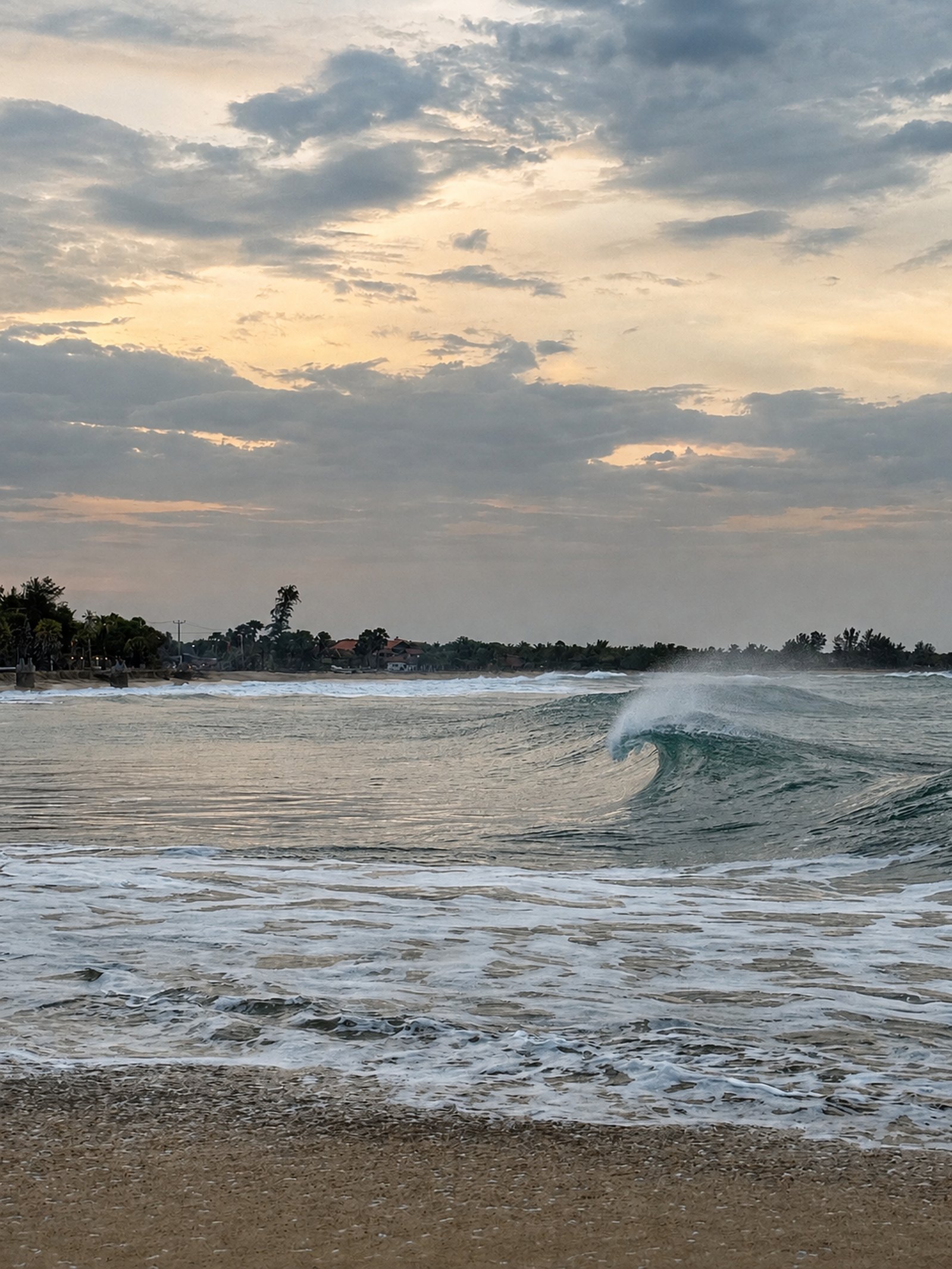 Sunrise wave breaking at Arugam Bay